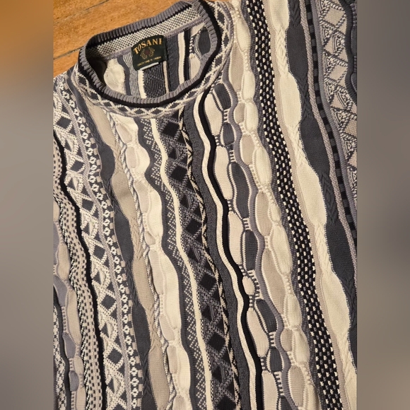 VTG 90s Tosani Oversizes 3D Knit Sweater XXL - Picture 3 of 8